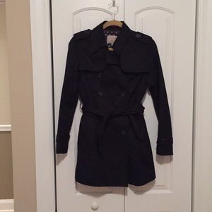 Banana Republic Black canvas trench coat